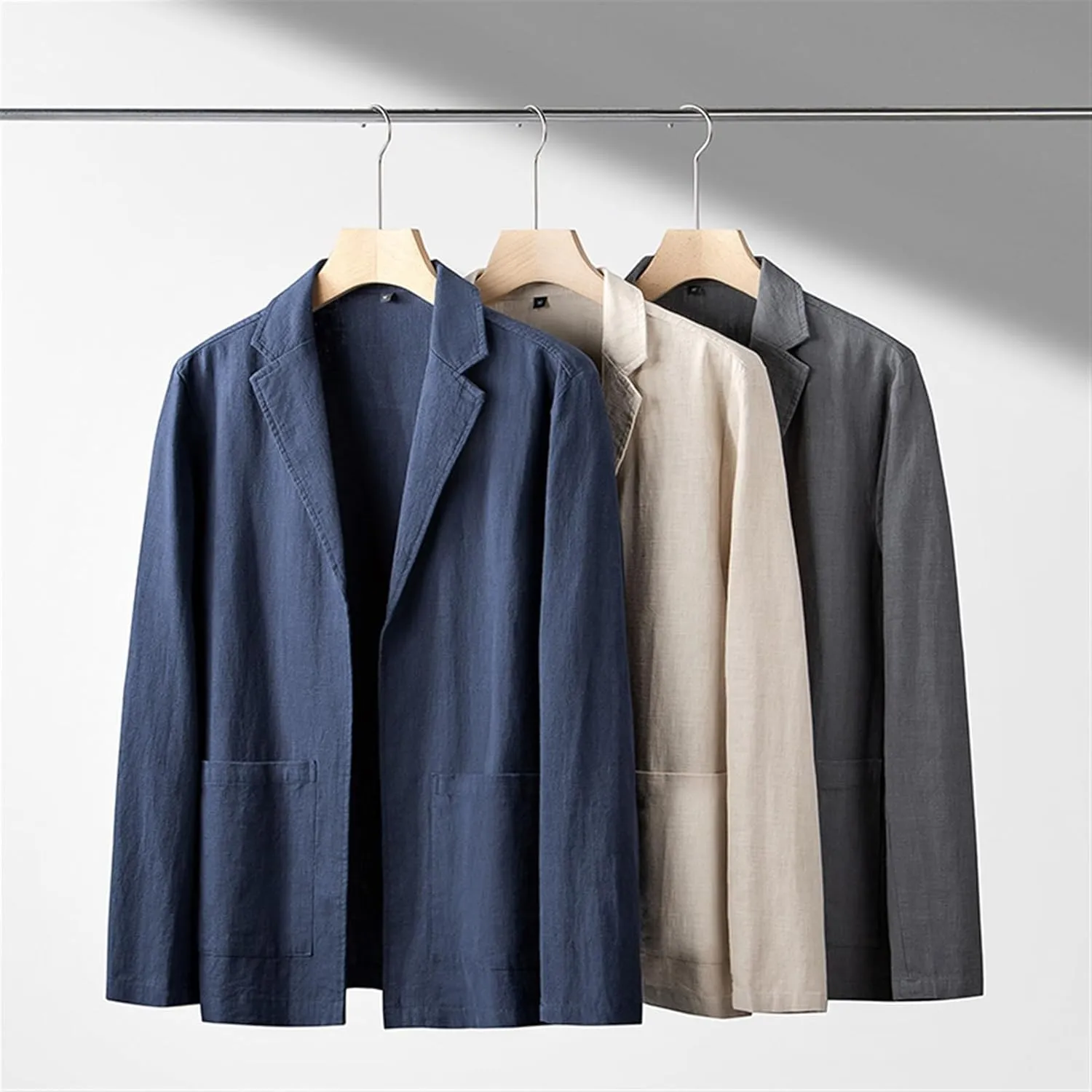 GIBZ Men's Casual Sport Coat Regular Fit Lightweight Ramie Linen Cotton Blazer Jacket Stylish Suit Jackets