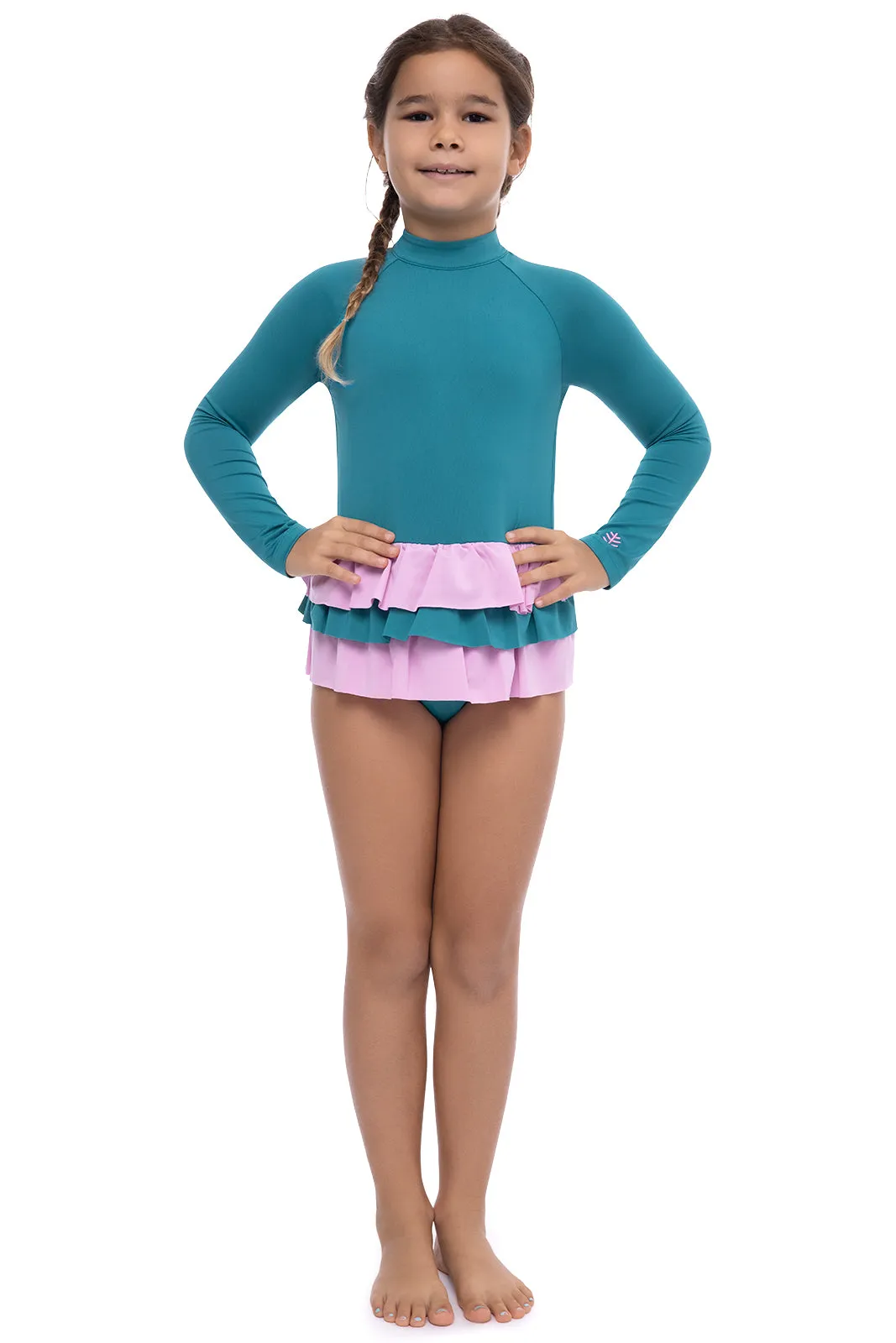Girl's Kailani Long Sleeve Swimsuit | Tahitian Teal