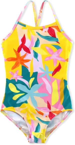 Girls One Piece Swimsuit Quick Dry Beach Swimwear Bathing Suit 2-12 Years