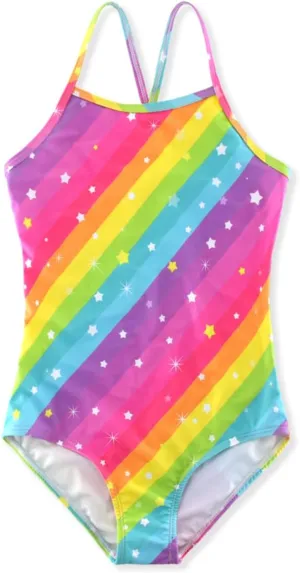 Girls One Piece Swimsuit Quick Dry Beach Swimwear Bathing Suit 2-12 Years