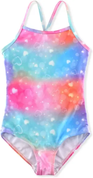 Girls One Piece Swimsuit Quick Dry Beach Swimwear Bathing Suit 2-12 Years