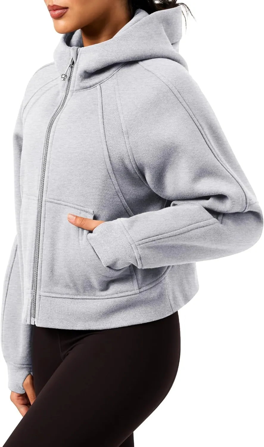 GYM RAINBOW Womens Oversized Zip Up Hoodie Cropped Hooded Sweatshirts Pullover Sweaters Full Zip Fleece Jacket