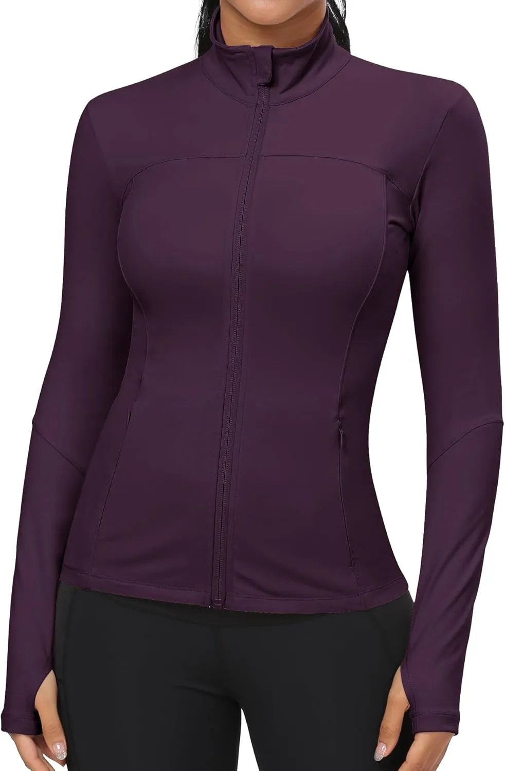 GYM RAINBOW Workout Jackets for Women, Full Zip Slim Fit Lightweight Athletic Running Sports Track Jacket with Pockets
