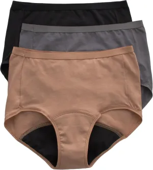Hanes Women's Comfort, Period. Underwear, Moderate Leaks, Bikini, Boyshort Or Brief, 3-pack