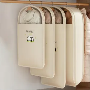 Hanging Garment Bags Save 40% Space, Wardrobe Garment Covers with Zipper Dustproof Suit Bag, Self Compression Clothes Storage Bags for down Jacket(Size:90cm-1Pcs)