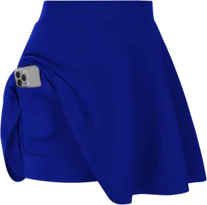Hanna Nikole Women Plus Size Casual Mini Skater Skirt Elastic Lining High Waist Basic Flared Skorts Pleated with Pocket
