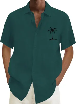 Hawaiian Shirts for Men Shirt with Men's Beach Summer Shirt Beach Tropical Button Up Shirts Mens Floral Shirt Floral