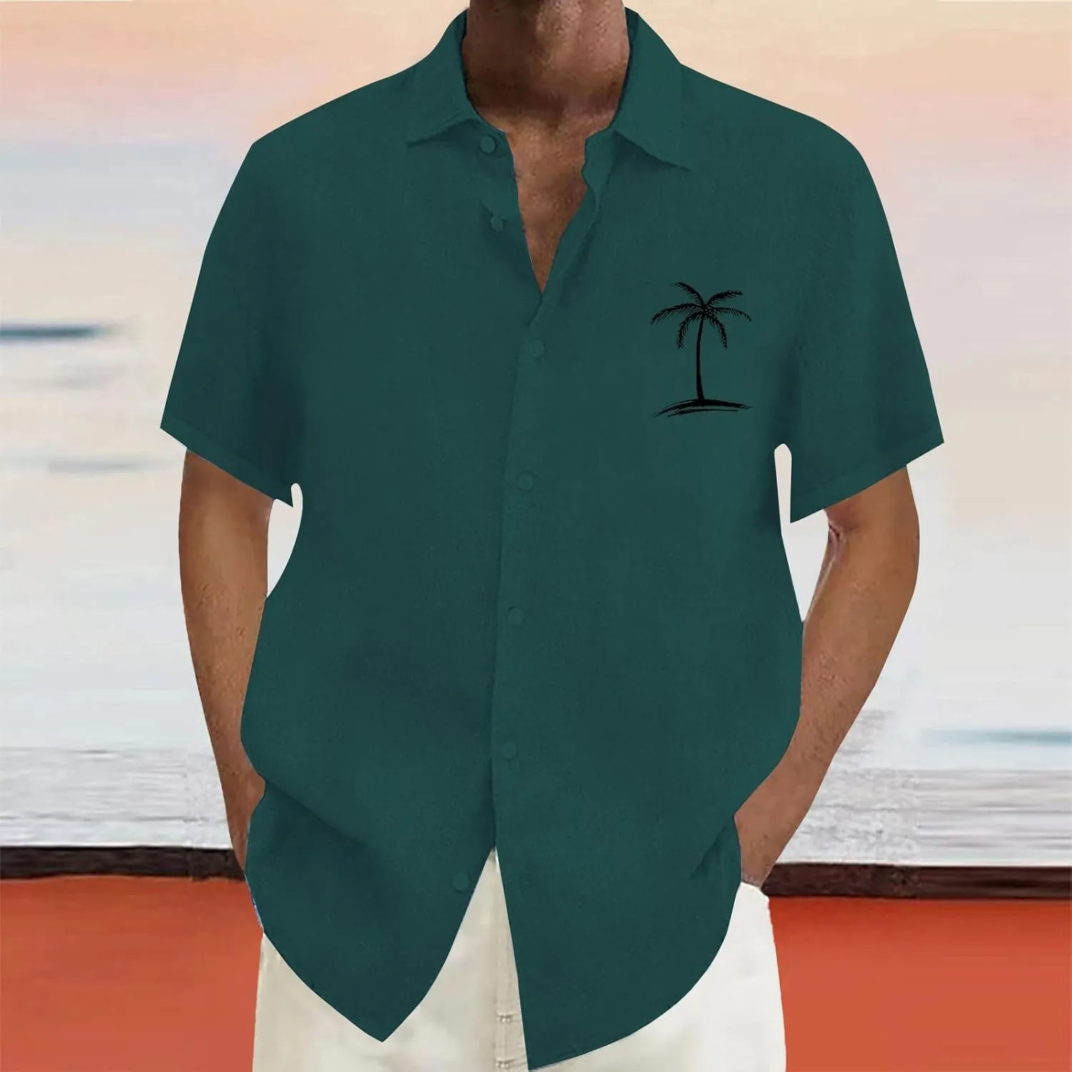 Hawaiian Shirts for Men Shirt with Men's Beach Summer Shirt Beach Tropical Button Up Shirts Mens Floral Shirt Floral