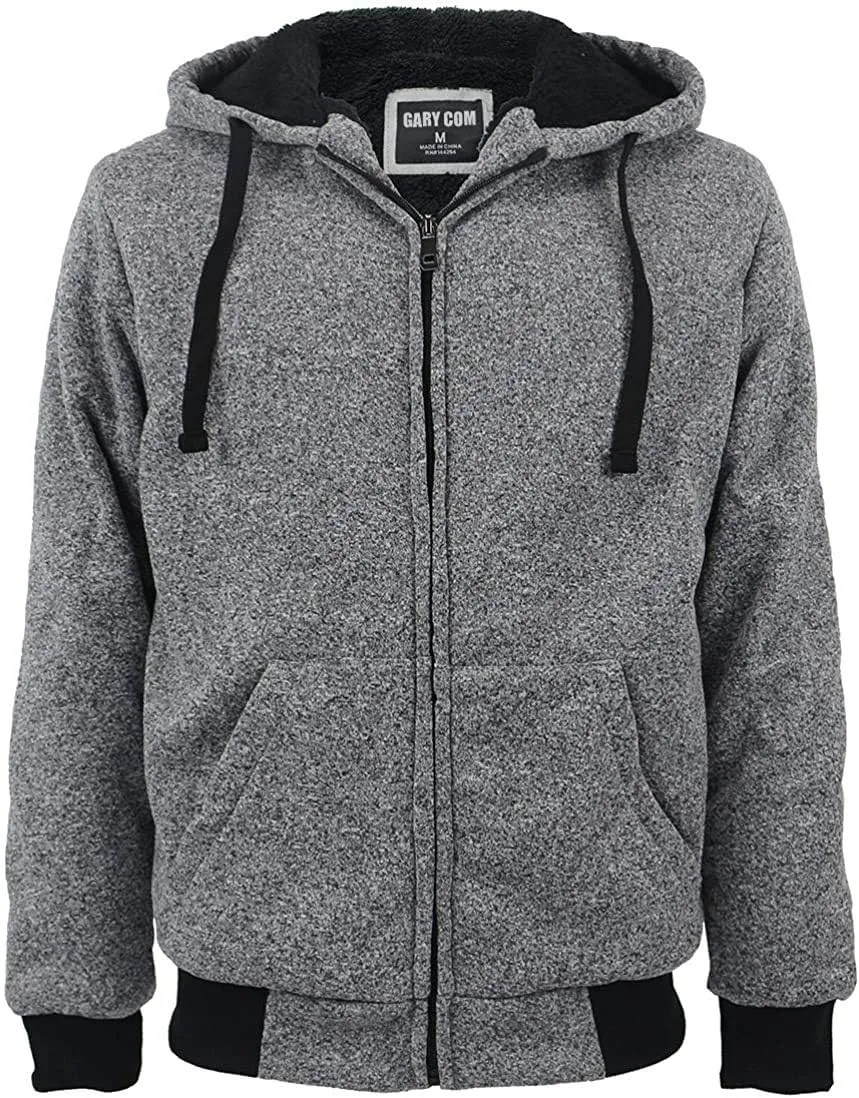Heavyweight Hoodies for Men Jackets Comfy Sherpa Lined Zip Up Hoodie Coats with Pockets Outerwear