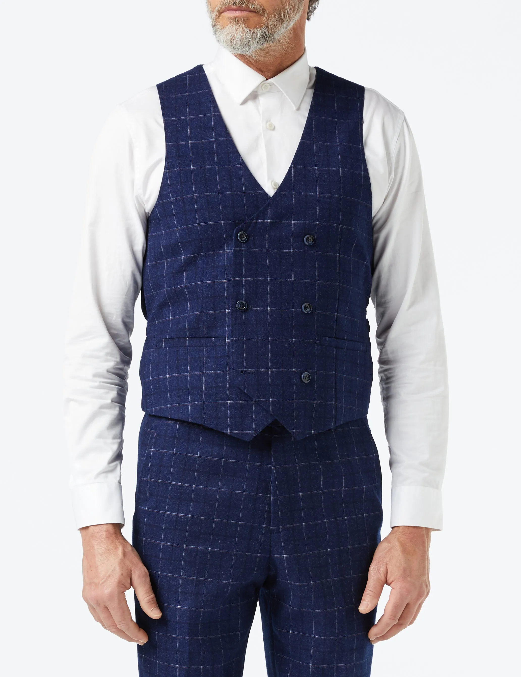 HECTOR - NAVY GRID WINDOWPANE CHECK SUIT