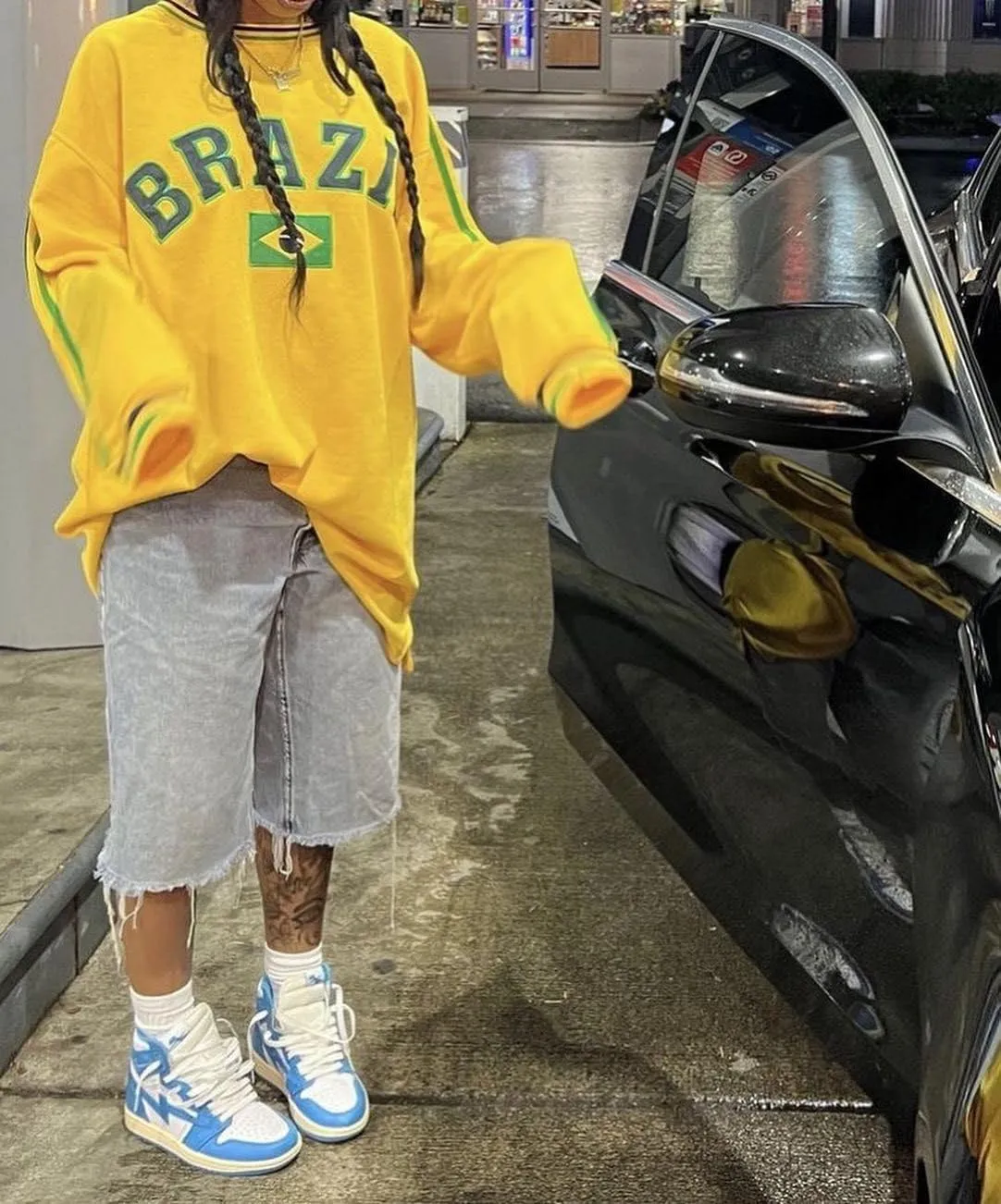 heyheyshine Womens Oversized Sweatshirts Brazil Shirt Crew Neck Pullover Sweaters Aesthetic E-Girls Fall Outfits Y2K Tops