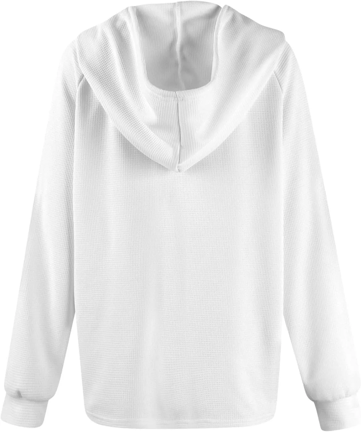 Hoodies for Women Comfy V Neck Waffle Knit Hooded Sweatshirts Drawstring Casual Long Sleeve Fall Pullover Sweaters