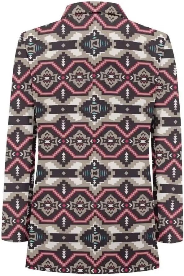 Horeset Aztec Tribal Indian Mens Blazer Novelty Slim Fit Casual Sport Coats Jacket for Daily Prom Party
