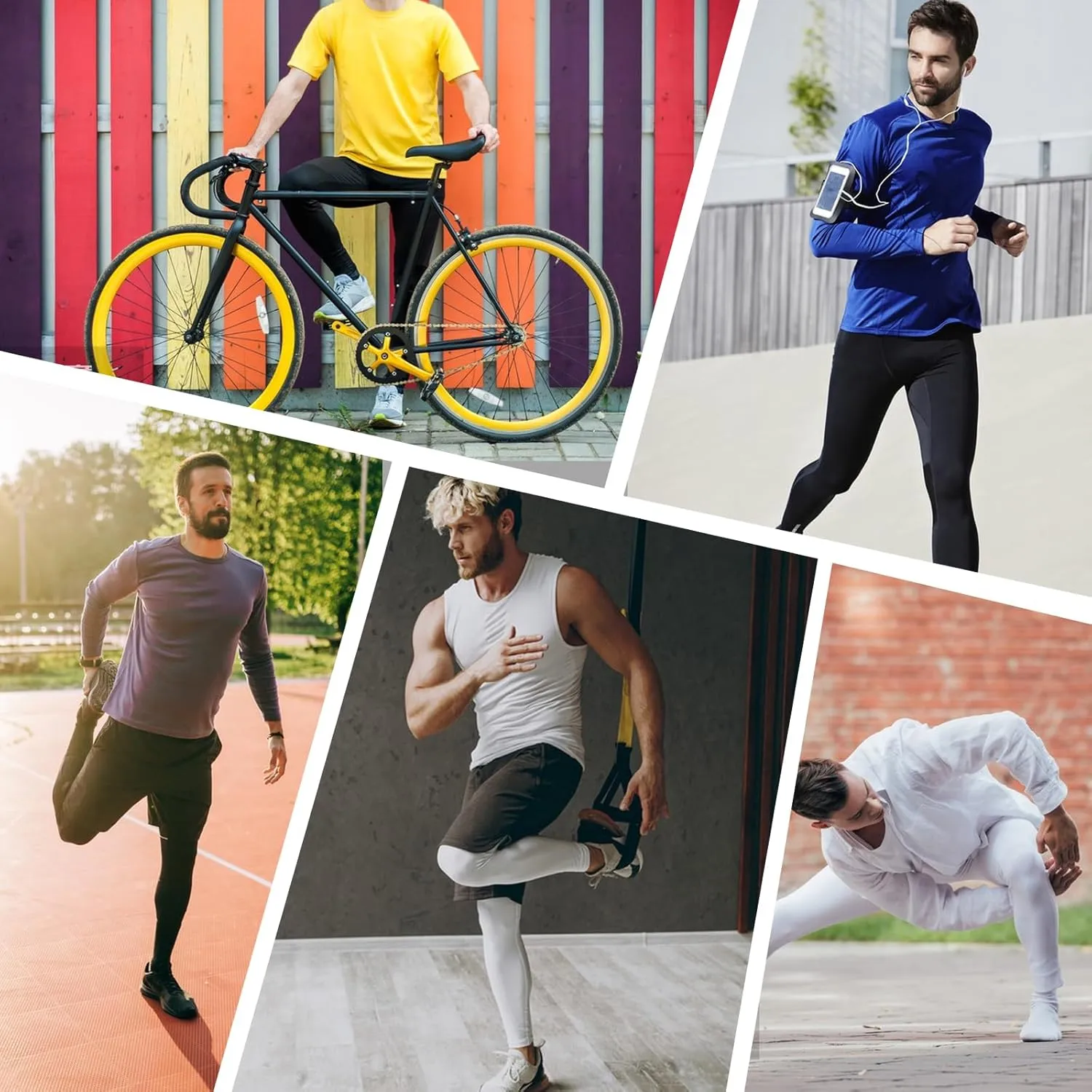HYCOPROT Men's Compression Pants, Athletic Leggings Baselayer Bottoms Workout Tights for Basketball Running Yoga Gym