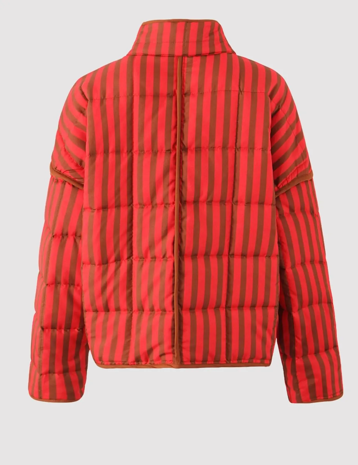 InterNos Womens Quilted Jacket Lightweight Winter Striped Stand Collar Padded Puffer Cardigan Coat with Pockets