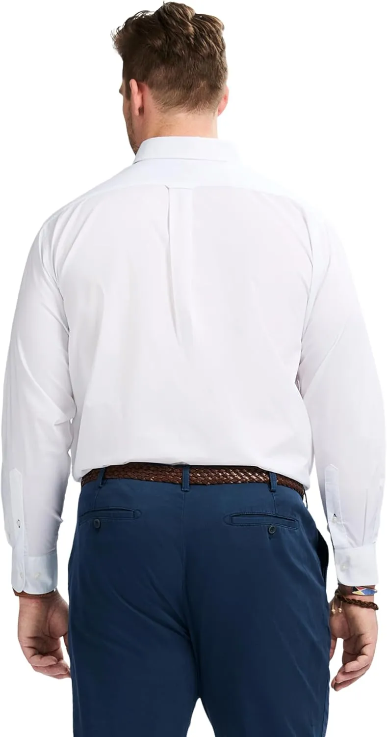 IZOD Men's Big and Tall Dress Shirt Long Sleeve Wrinkle Free Stretch Button Down Collar
