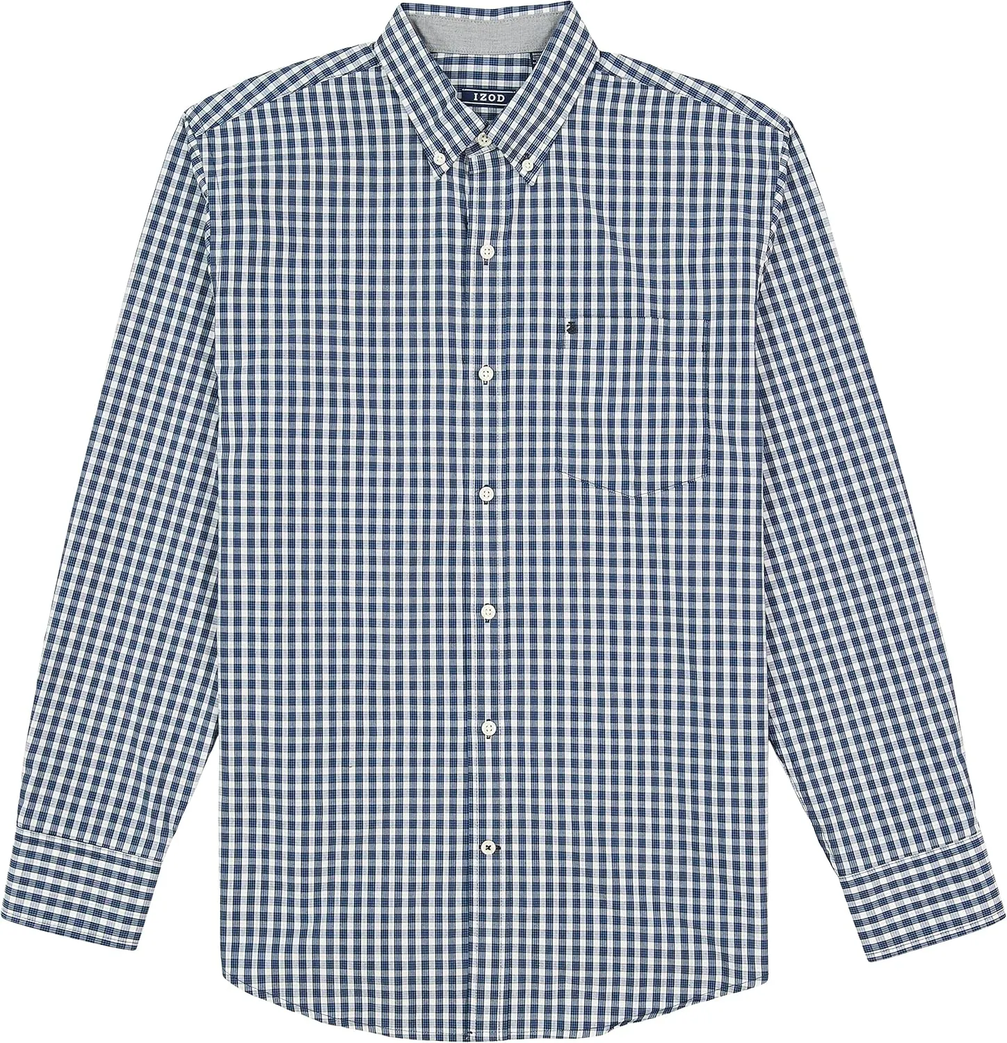 IZOD Men's Big and Tall Performance Comfort Long Sleeve Plaid Button Down