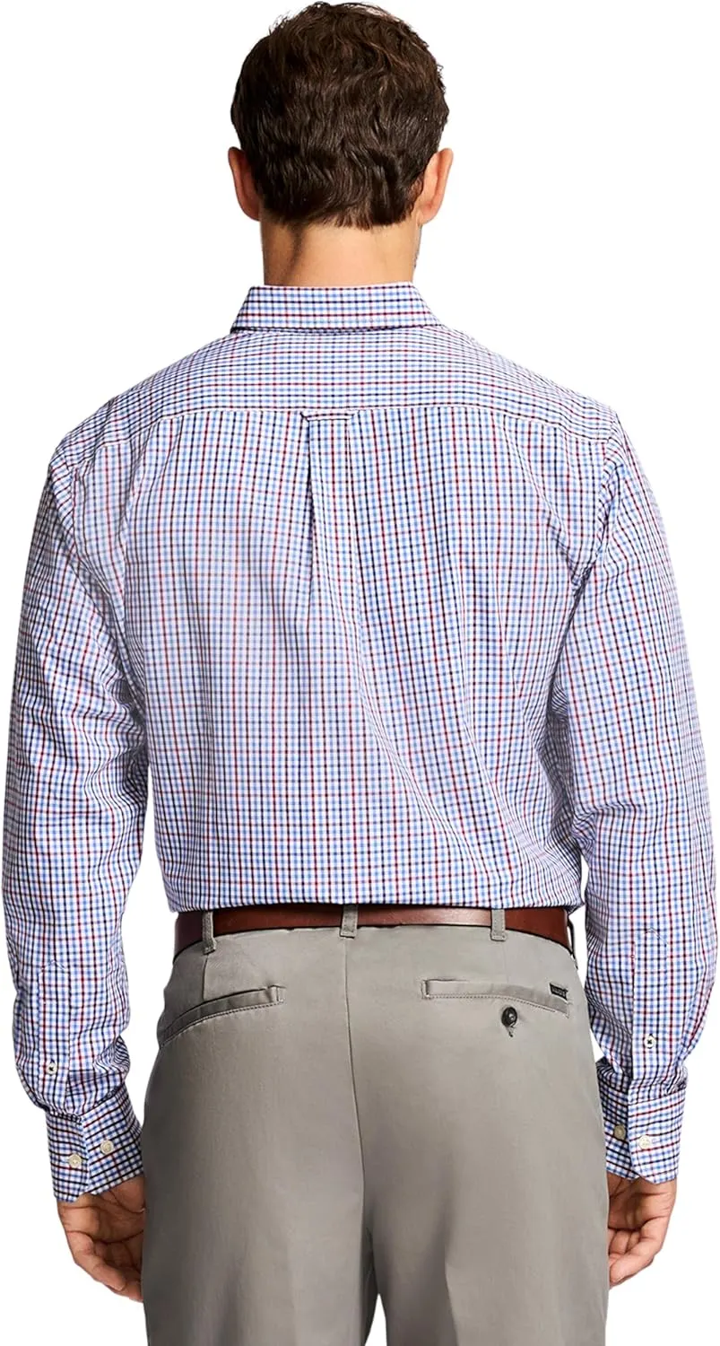 IZOD Men's Performance Comfort Long Sleeve Plaid Button Down