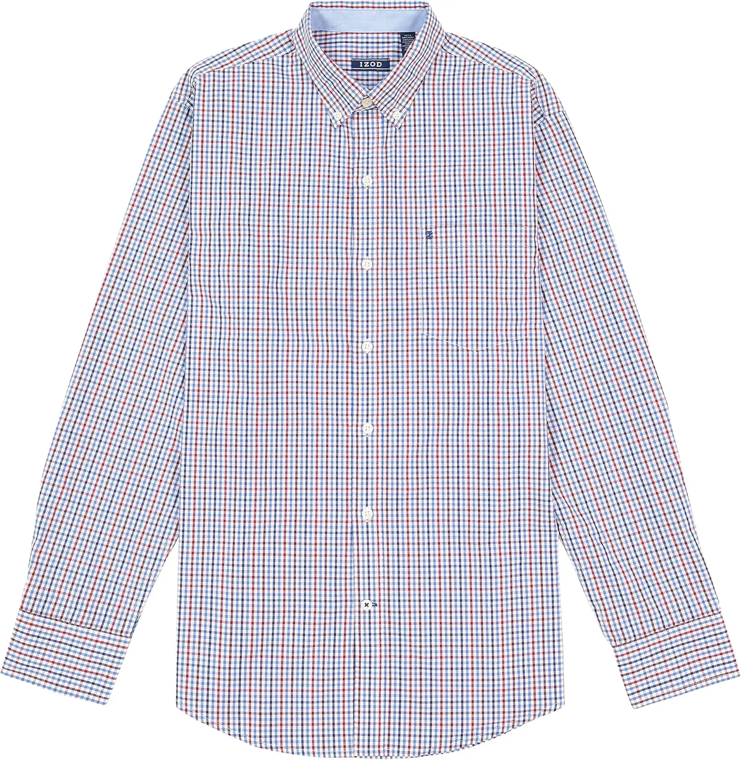 IZOD Men's Performance Comfort Long Sleeve Plaid Button Down