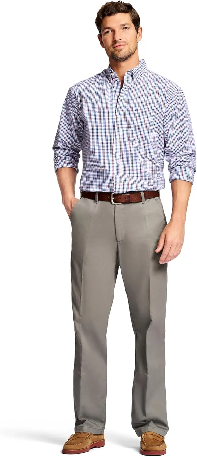 IZOD Men's Performance Comfort Long Sleeve Plaid Button Down