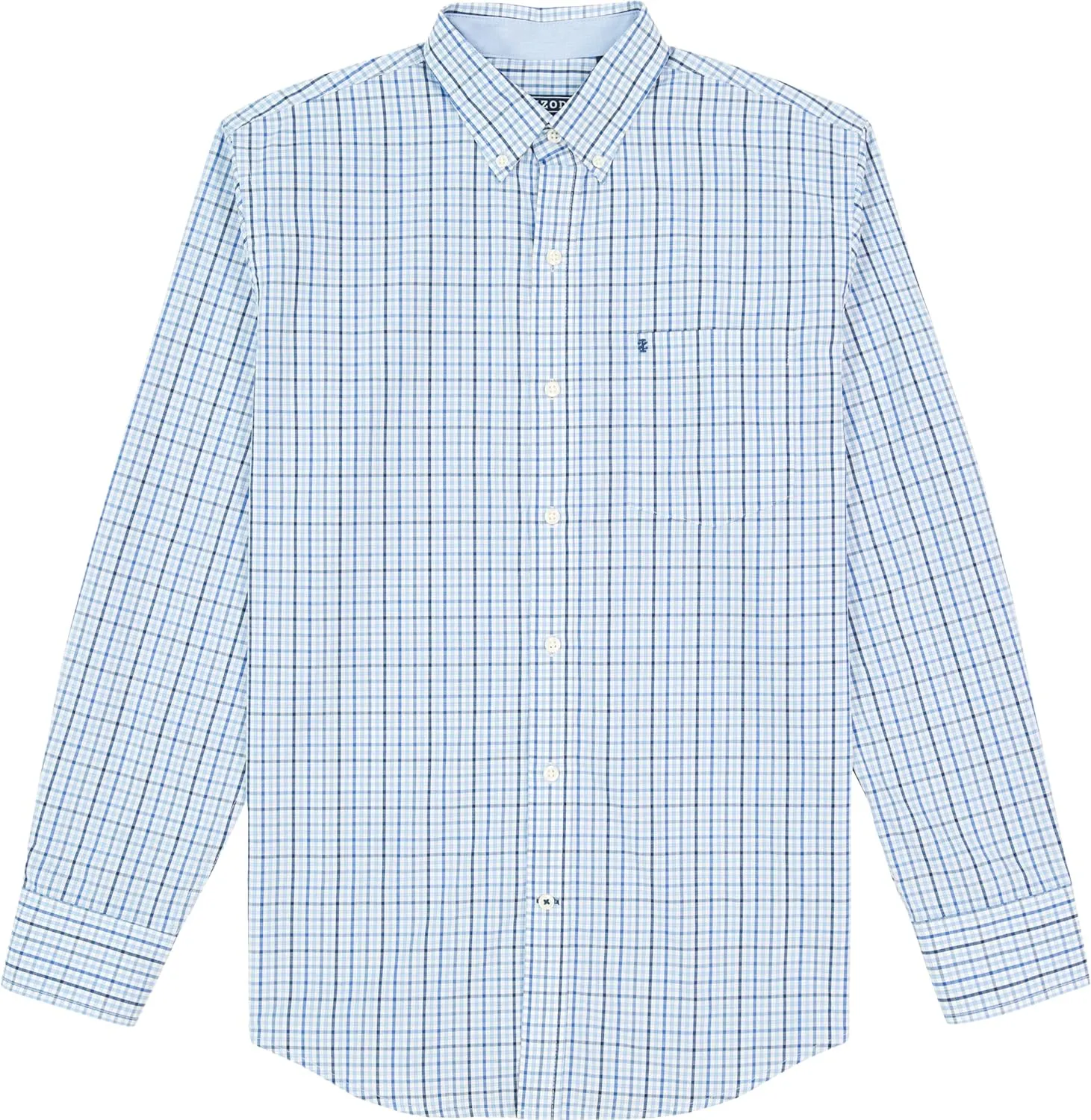 IZOD Men's Performance Comfort Long Sleeve Plaid Button Down