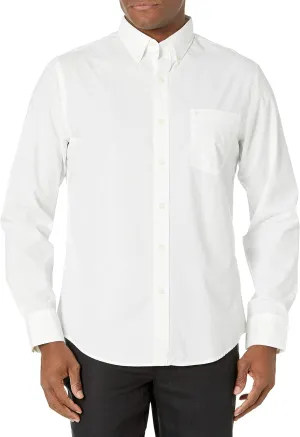 IZOD Mens Performance Comfort Long Sleeve Solid Button Down Shirt