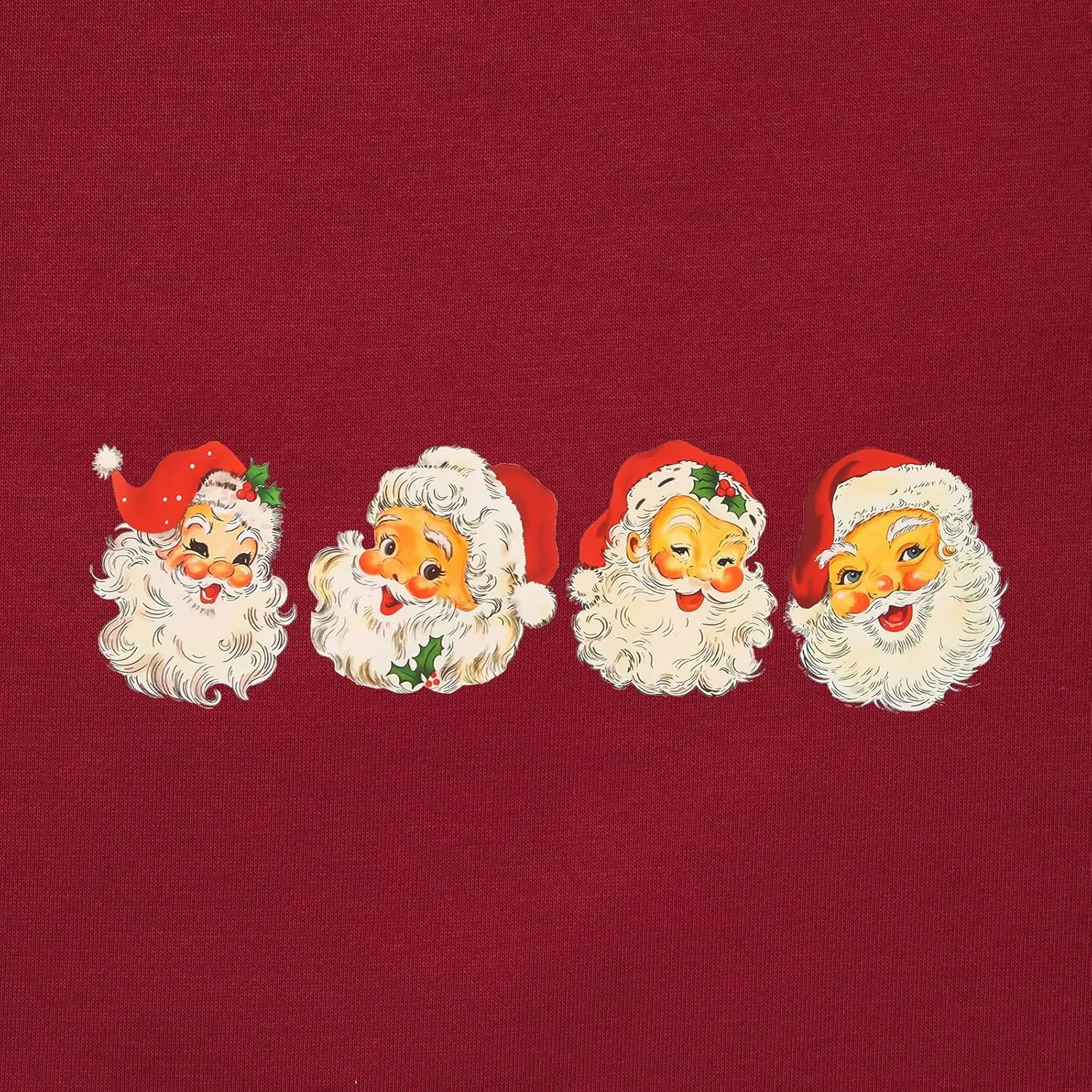 IZYJOY Women Christmas Santa Sweatshirt Retro Santa Claus Pullover Oversized Top Crewneck Long Sleeve Xmas Vacation Sweaters