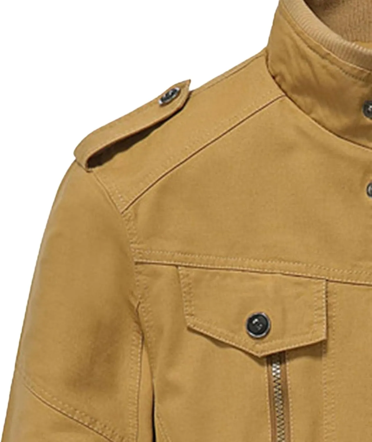 JEShifangjiusu Men Cotton Lightweight Jacket Military Jacket Casual Field Coat Windbreaker Winter Thicken Outwear Jacket Coat