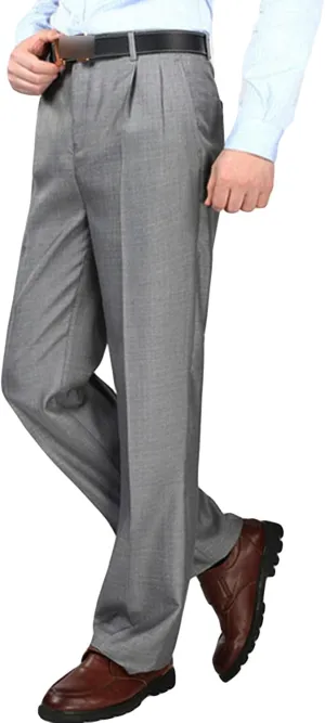 JEShifangjiusu Men's Classic Fit Flat Front Dress Pants Skinny Casual Business Chino Pants Stretch Slim Fit Skinny Suit Pants (33,Grey 2), Grey 2, 33