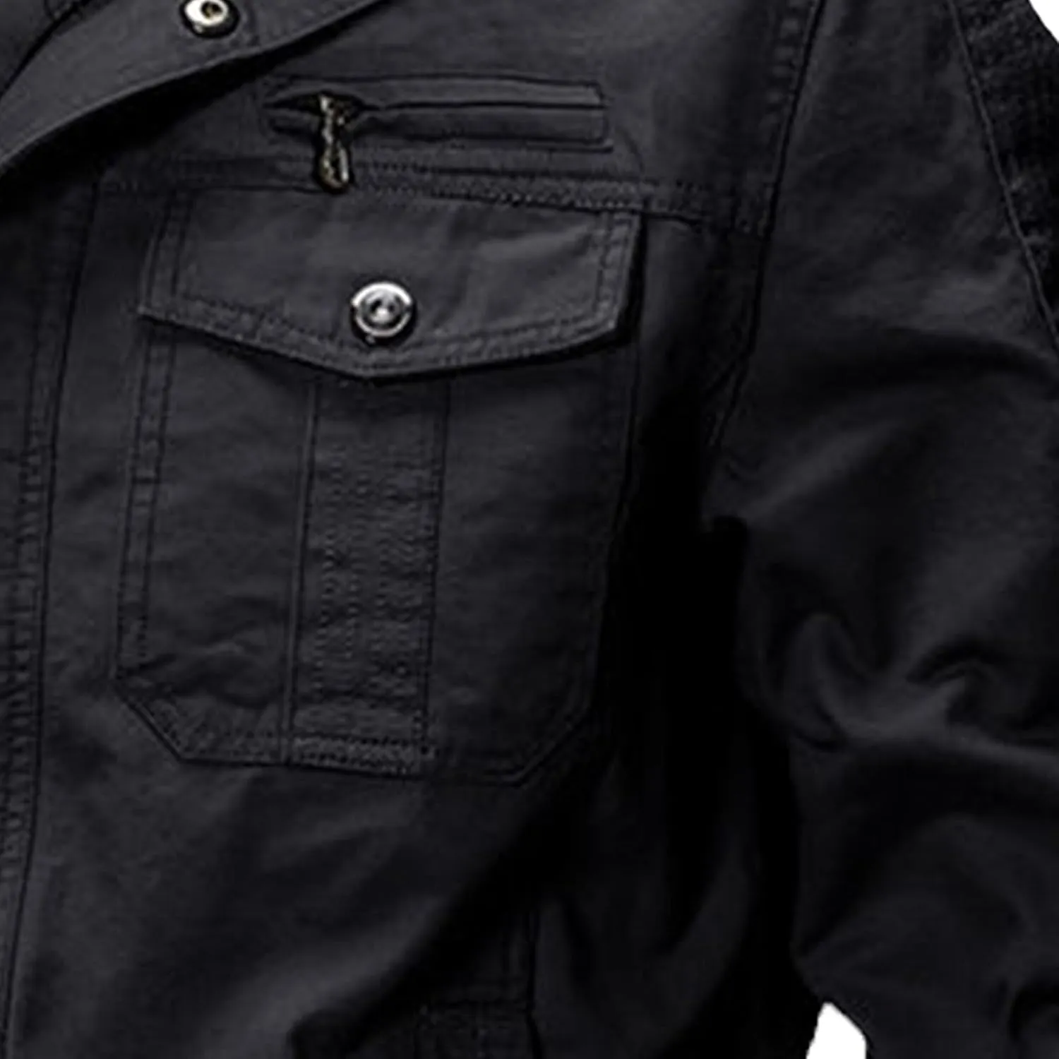 JEShifangjiusu Men's Washed Cotton Military Jacket Lightweight Casual Field Coat Windbreaker Utility Bomber Jackets Outwear