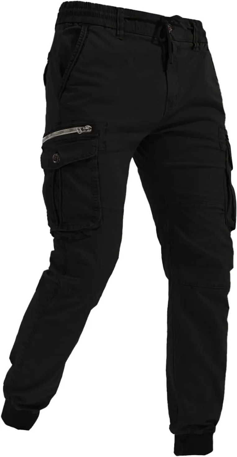 JOFOW Mens Cargo Pants Cargo Joggers Men Mens Elastic Waist Pants Cargo Sweatpants for Men