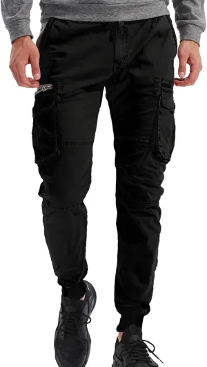 JOFOW Mens Cargo Pants Cargo Joggers Men Mens Elastic Waist Pants Cargo Sweatpants for Men