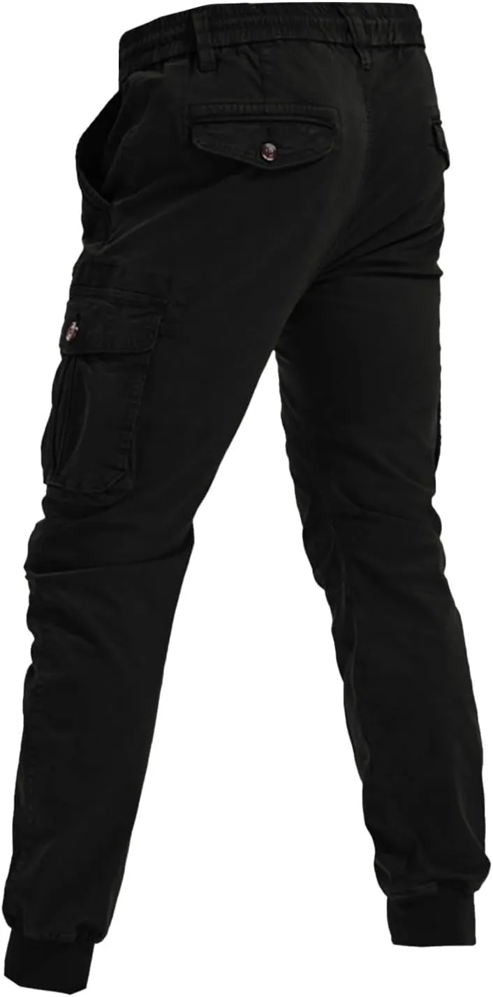 JOFOW Mens Cargo Pants Cargo Joggers Men Mens Elastic Waist Pants Cargo Sweatpants for Men