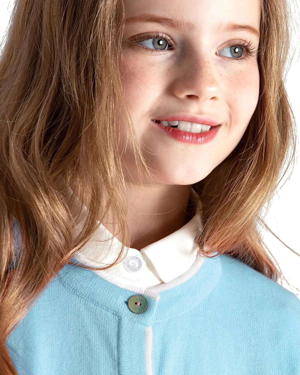 JSTEX Girls Cute Cardigan 100% Cotton Knit Kids Cardigan Long Sleeve Crew Neck Button Sweaters for Girl Size 4-14