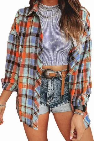 KevaMolly Plaid Flannel Shirts for Women Loose Fit Boyfriend Button Down Shirt Long Sleeve Casual Flannel Blouse Tops