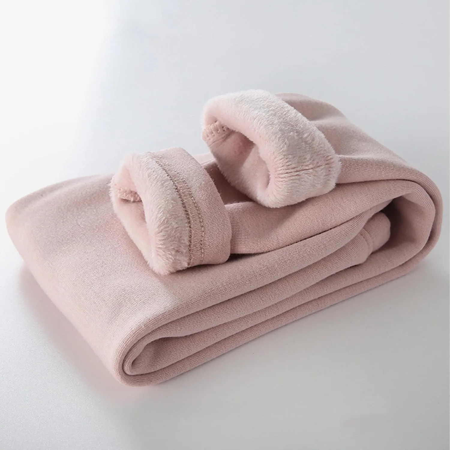 Kiench Girls Winter Leggings Fleece Lined Kids Warm Cotton Pants Pack of 2