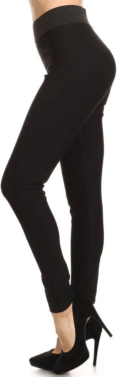 LA12ST Women Ponte Trouser Stretch Skinny Pants Zippers