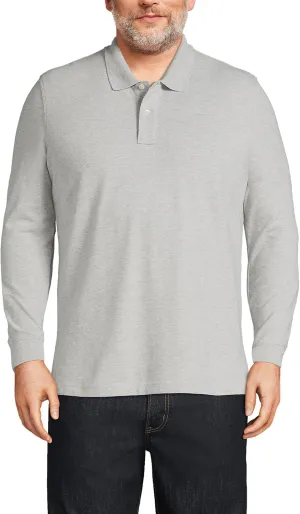 Lands' End Men's Comfort First Long Sleeve Solid Mesh Polo
