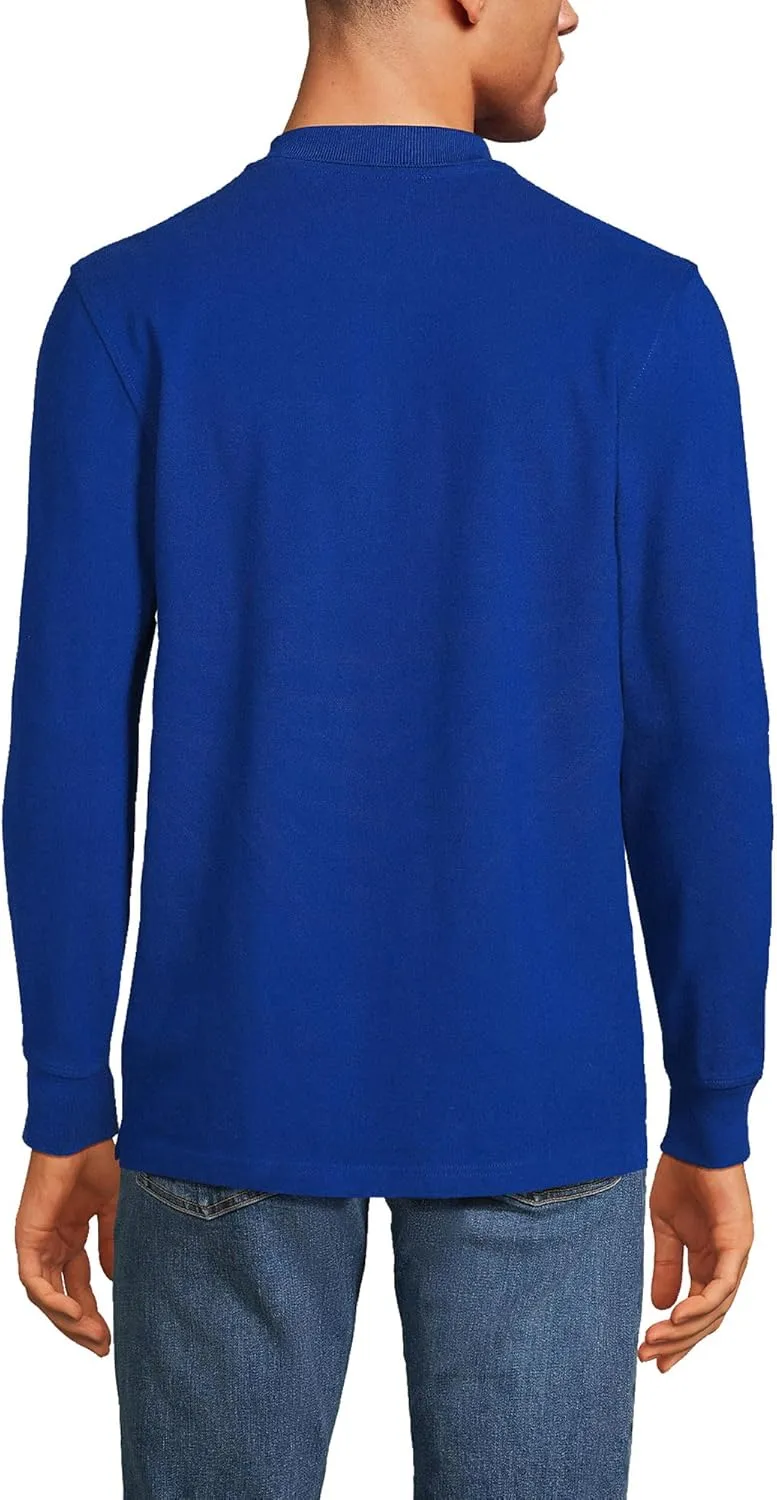 Lands' End Men's Comfort First Long Sleeve Solid Mesh Polo