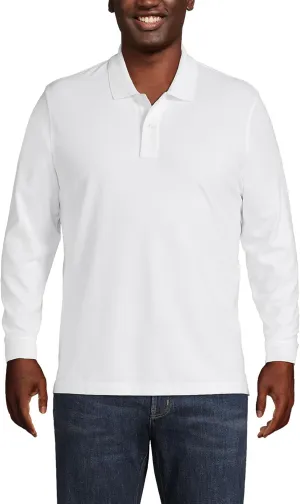 Lands' End Men's Comfort First Long Sleeve Solid Mesh Polo