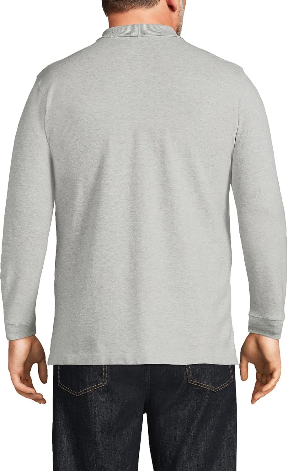 Lands' End Men's Comfort First Long Sleeve Solid Mesh Polo