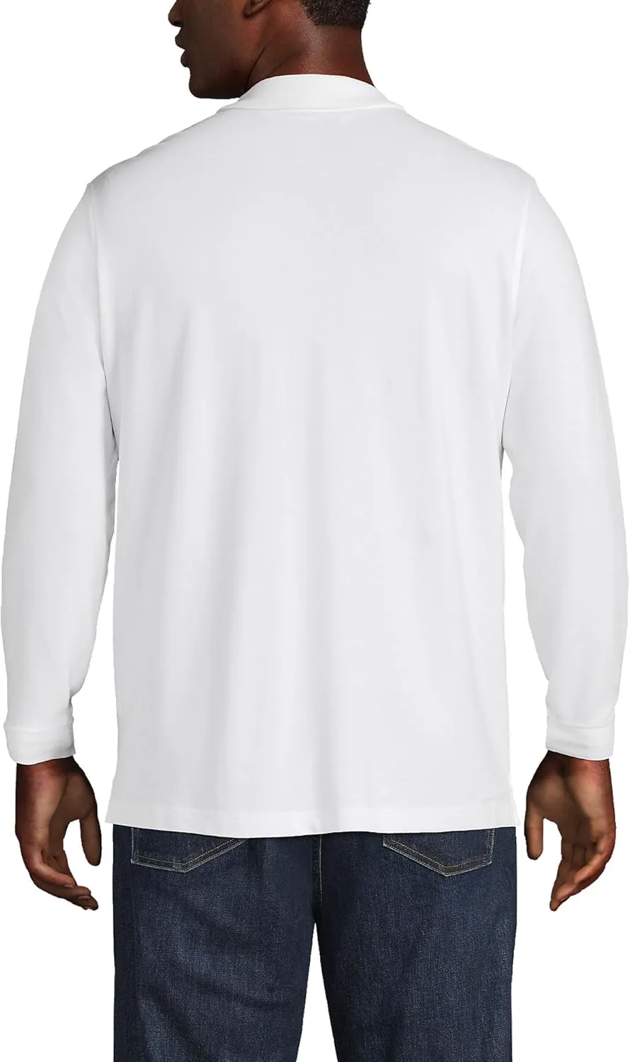 Lands' End Men's Comfort First Long Sleeve Solid Mesh Polo