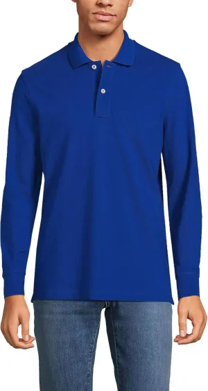 Lands' End Men's Comfort First Long Sleeve Solid Mesh Polo