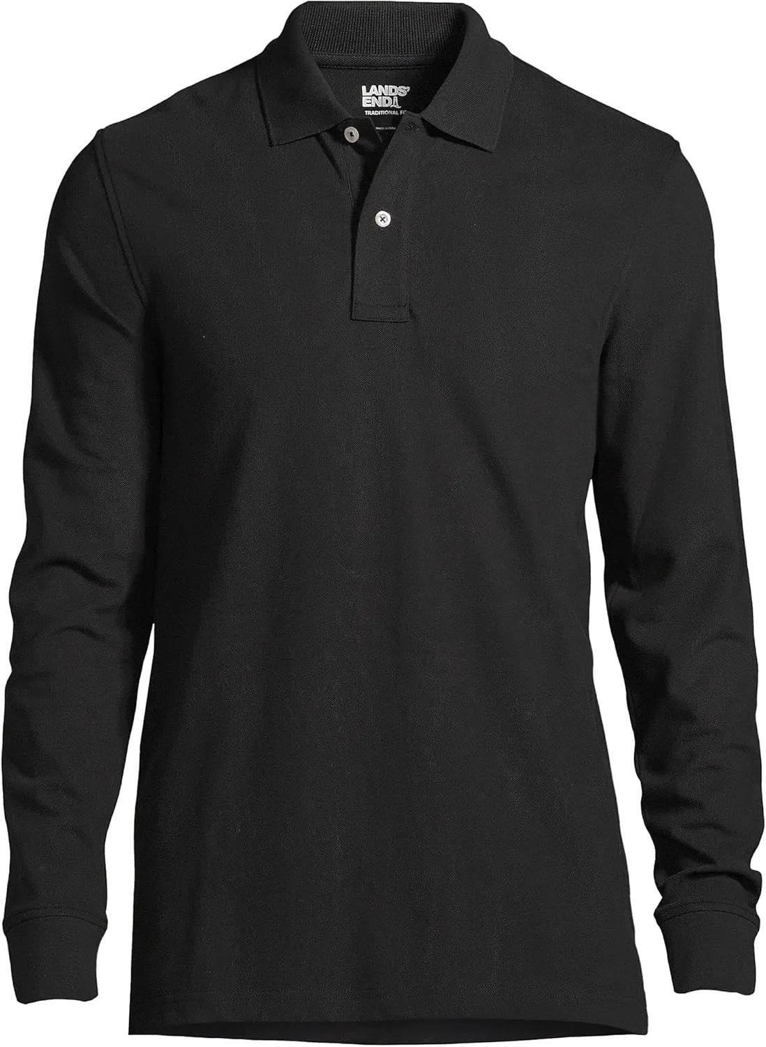 Lands' End Men's Comfort First Long Sleeve Solid Mesh Polo