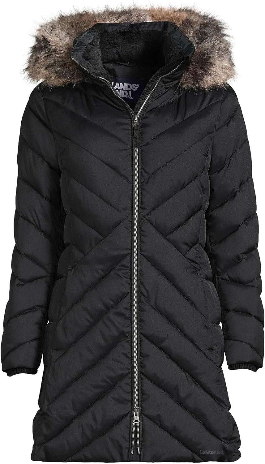 Lands' End Women's Insulated Cozy Fleece Lined Primaloft Coat
