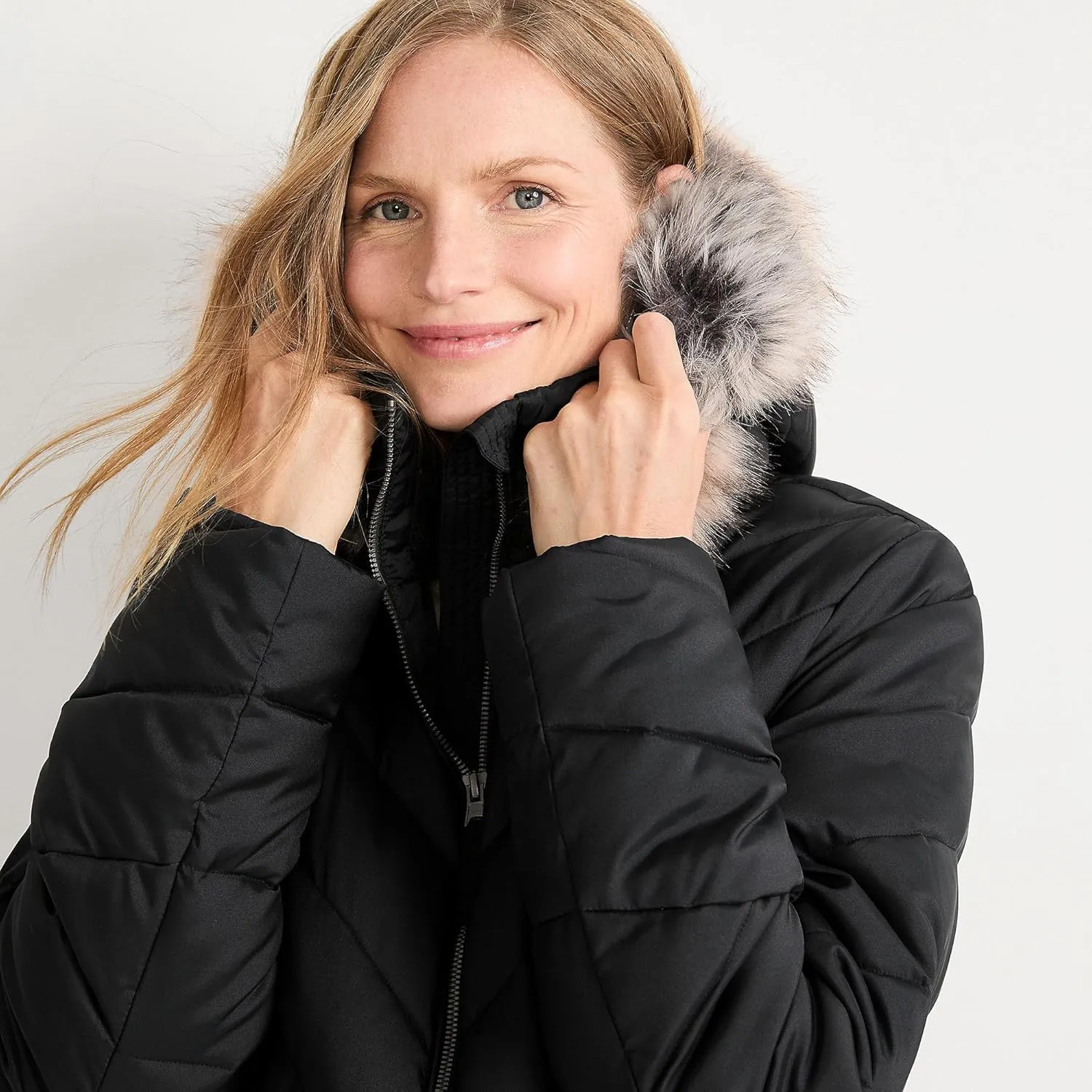 Lands' End Women's Insulated Cozy Fleece Lined Primaloft Coat
