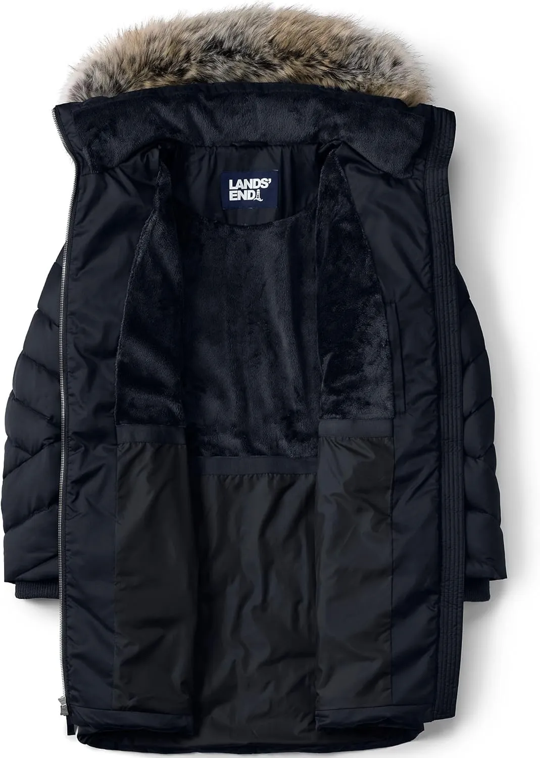 Lands' End Women's Insulated Cozy Fleece Lined Primaloft Coat