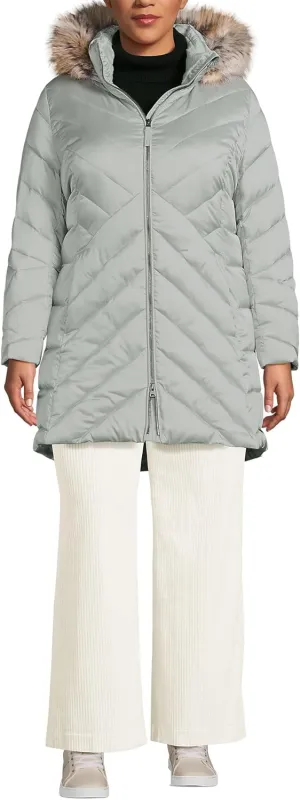 Lands' End Women's Insulated Cozy Fleece Lined Primaloft Coat