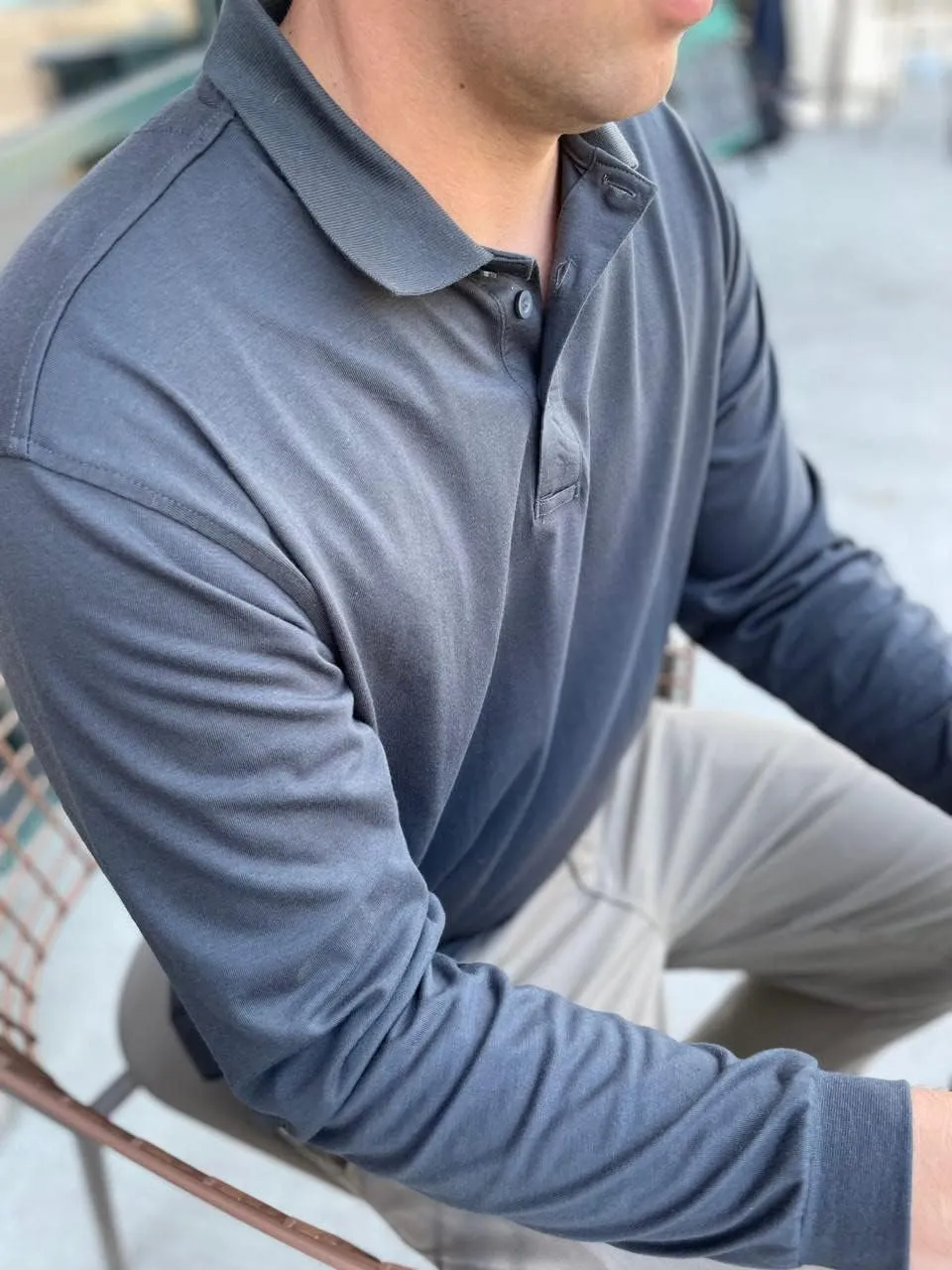 LAPG Men's Operator Tactical Long Sleeve Polo Shirt, Lightweight Anti-Wrinkle Moisture-Wicking Uniform Polo for Men
