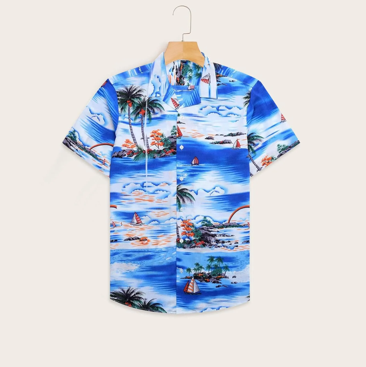 LCMTWX Mens Short Sleeve Button Down Shirts Mens Fashion and Leisure Color Matching Lapel Button Half Short Sleeve Shirts